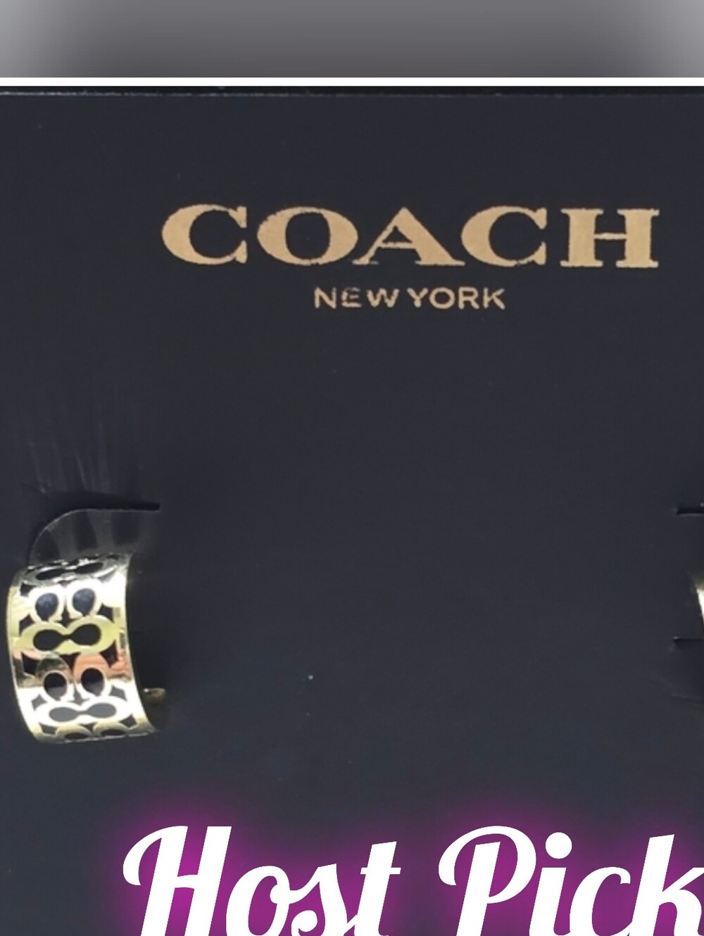 🎉HOST PICK 🎉 Coach Signature Enamel Huggie Earrings